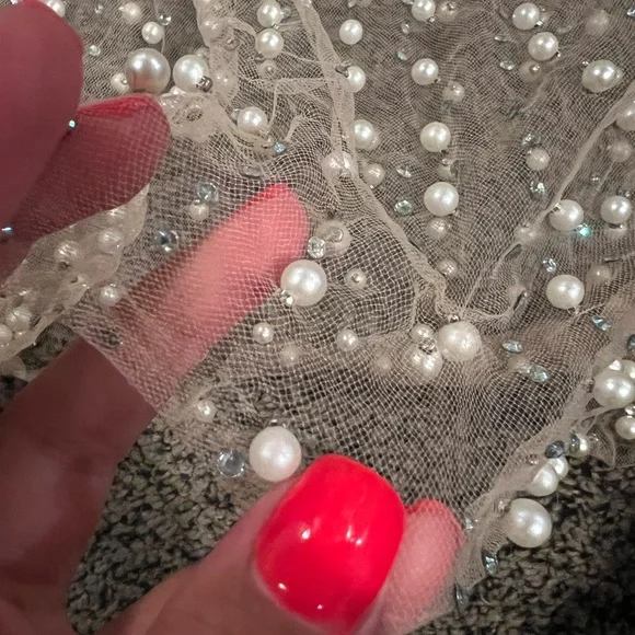 Beach Bunny Glitzy Girl Pearl Mesh Top & Skirt Set - Picture 9 of 10